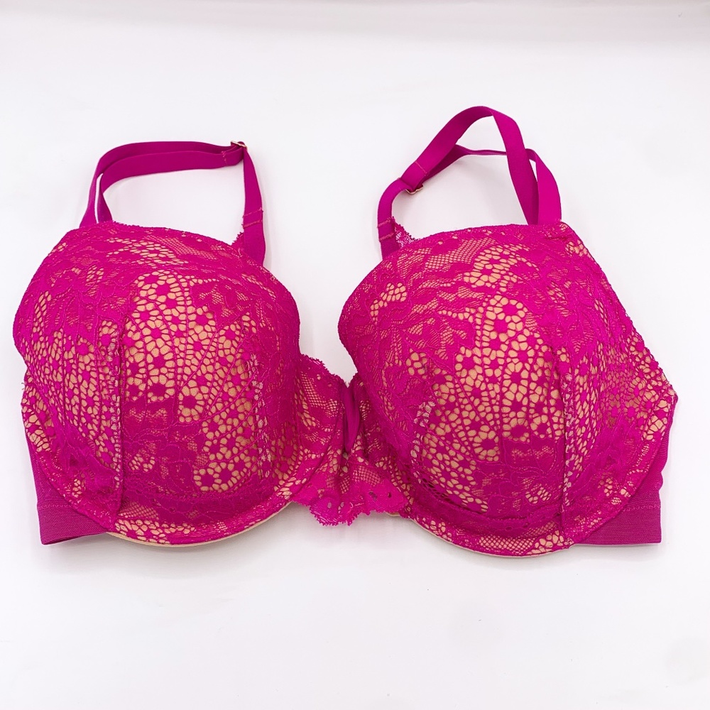 Tell Tale Fuchsia Lace Demi Bra